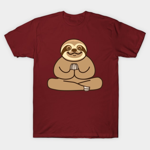 Cute Sloth Yoga Lotus T-Shirt by Plushism